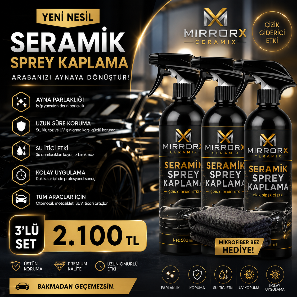 ÜÇLÜ SET 2.100 TL