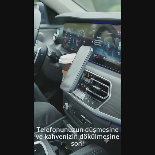 🚗 2'si 1 Arada Bardaklık ve Telefon Tutucu | Araç İçi Konforun Yeni Boyutu!